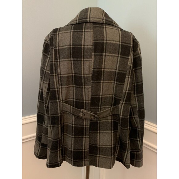 Old Navy Coat Womens 2XL Plaid Wool Blend Peacoat Lined Relaxed Preppy Button Up - Picture 2 of 9
